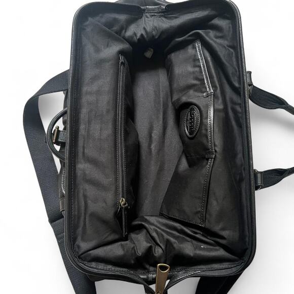Fossil Framed Doctors Vintage Black Leather Weekender Travel Bag Overnight - Picture 6 of 8